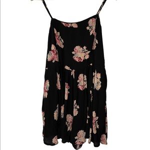 EUC Kimchi Blue black floral spaghetti strap romper